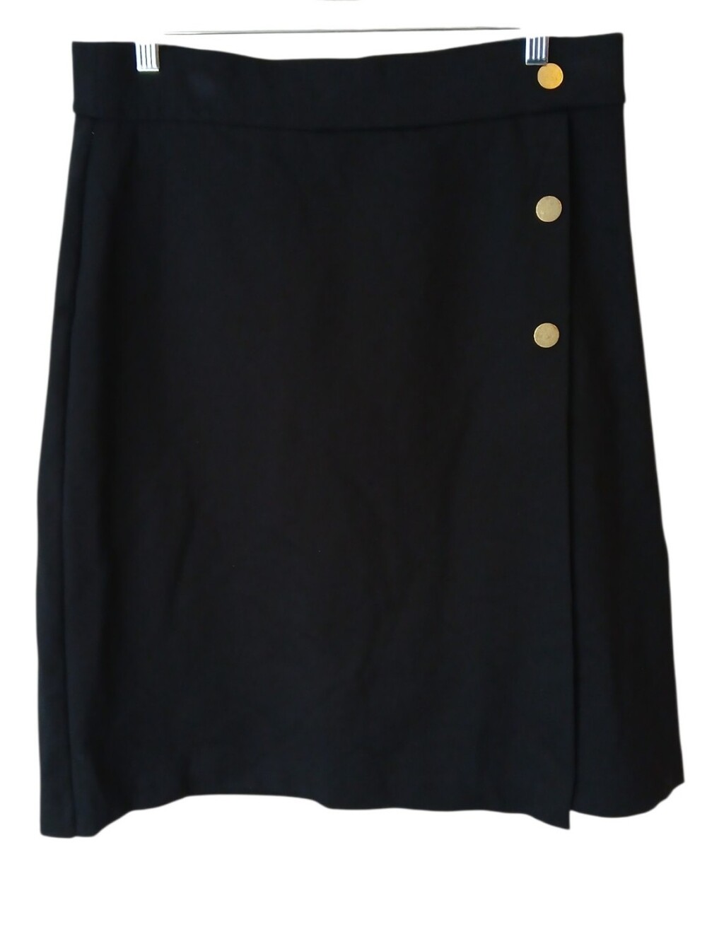 Liz Claiborne Black Pencil Skirt with Gold Button Accents Size 10